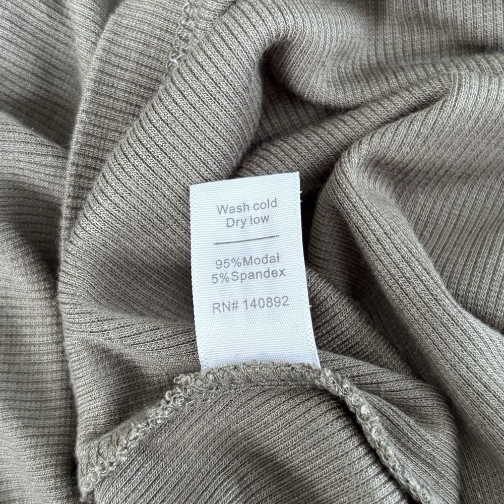 Marine Layer Top Womens Small Olive Green Twist Front Modal Stretch Minimalist - Picture 4 of 8